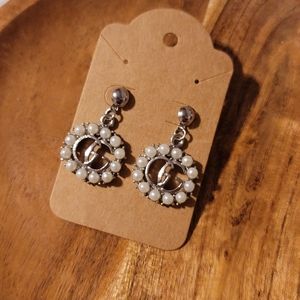 Silver stud earrings